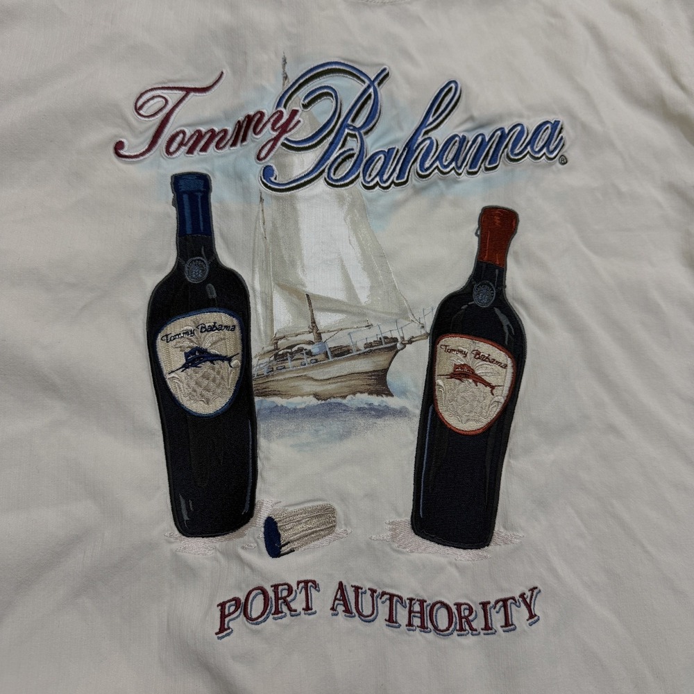Tommy Bahama Men Button Up Shirt Large Silk Wine Glass Camp Embroidered Hawaiian - Picture 3 of 16